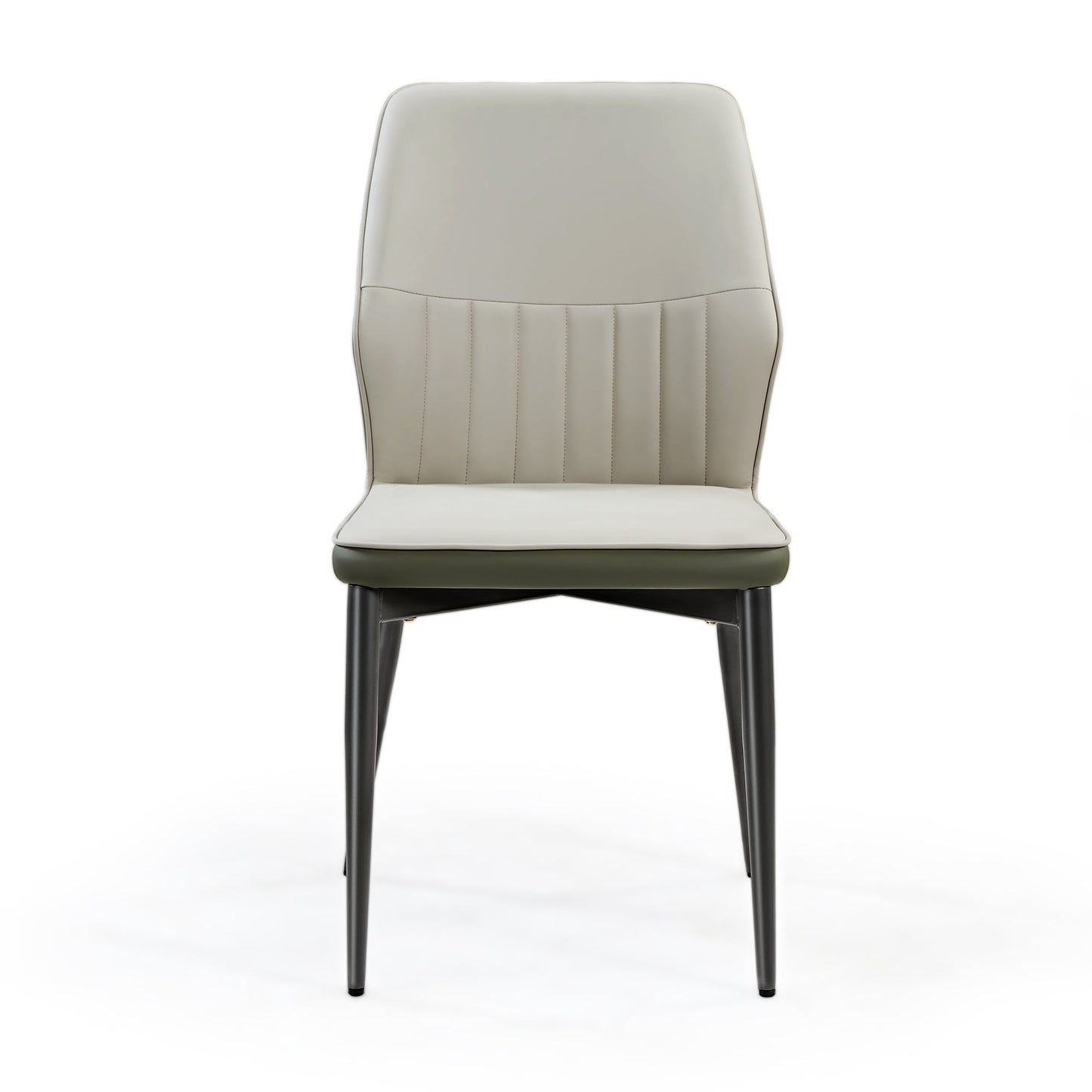 Modern Minimalist Two-tone Dining Chair Set of 2 with PU Leather