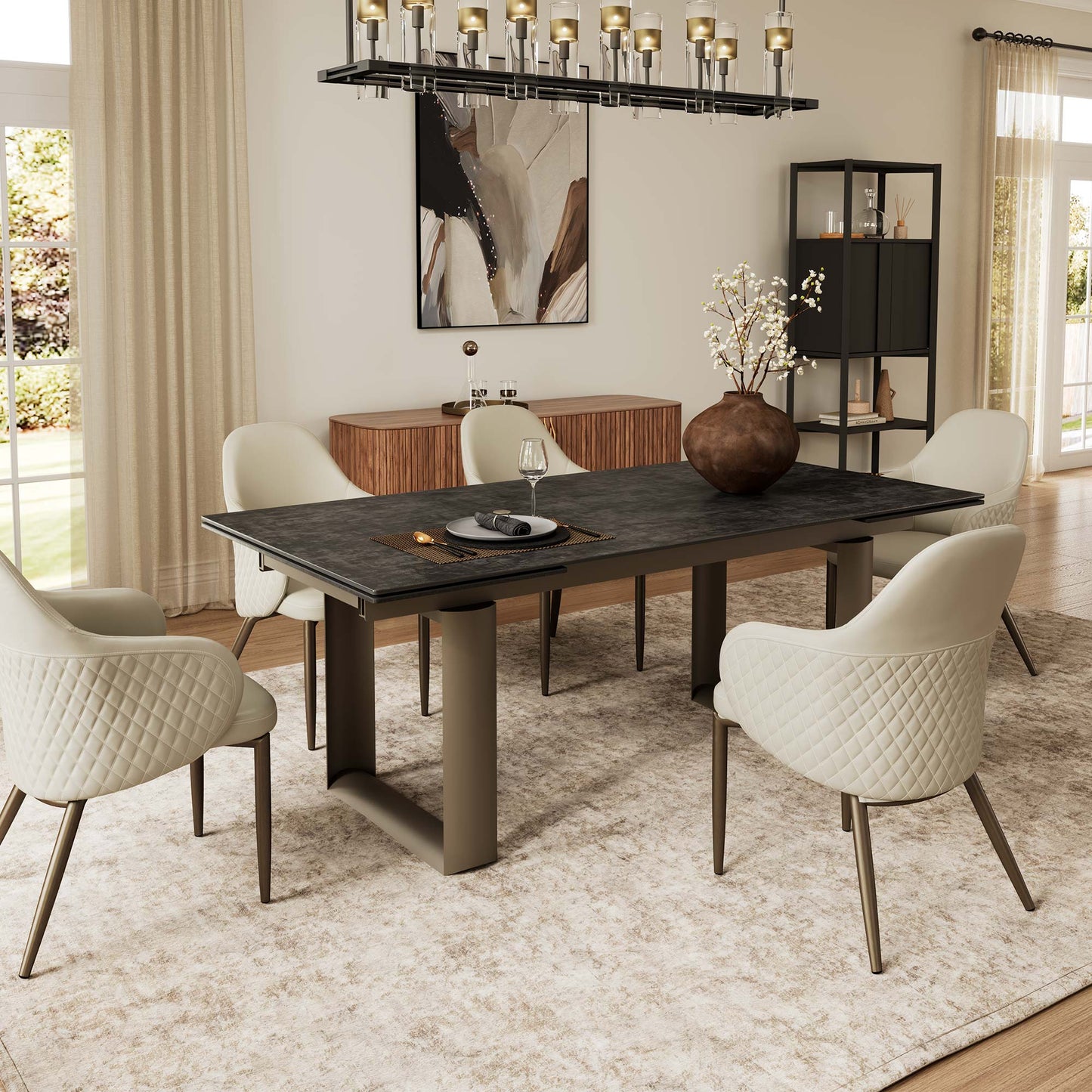 Eureka Ergonomic Dining Room with Elegant Sleek Leather Dining Chair Set of 2