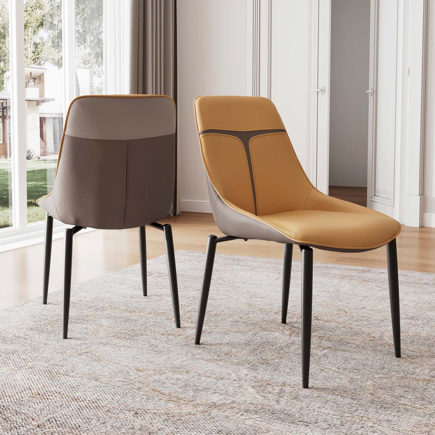 Eureka Ergonomic Dining Room with Modern Two-tone Dining Chairs Set of 2