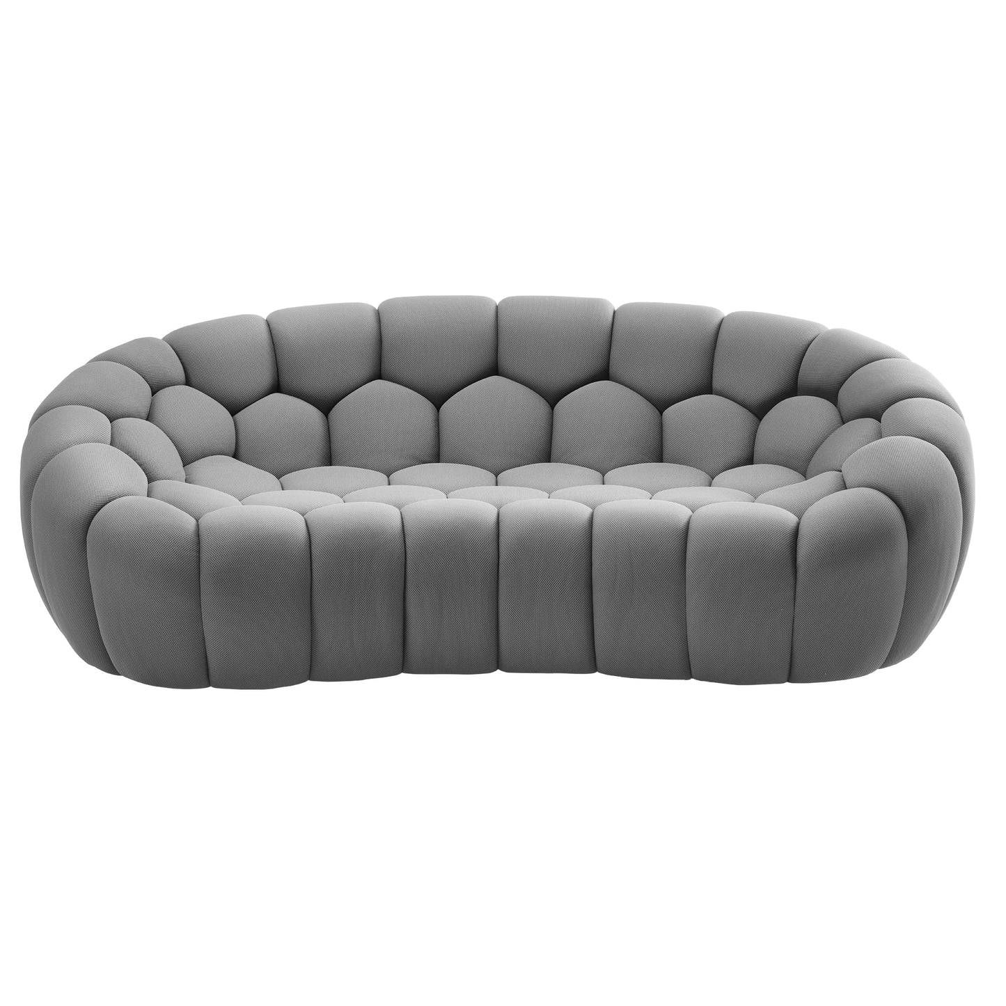 Luca, Loveseat Sofa Gray Three-Dimensional Honeycomb Fabric