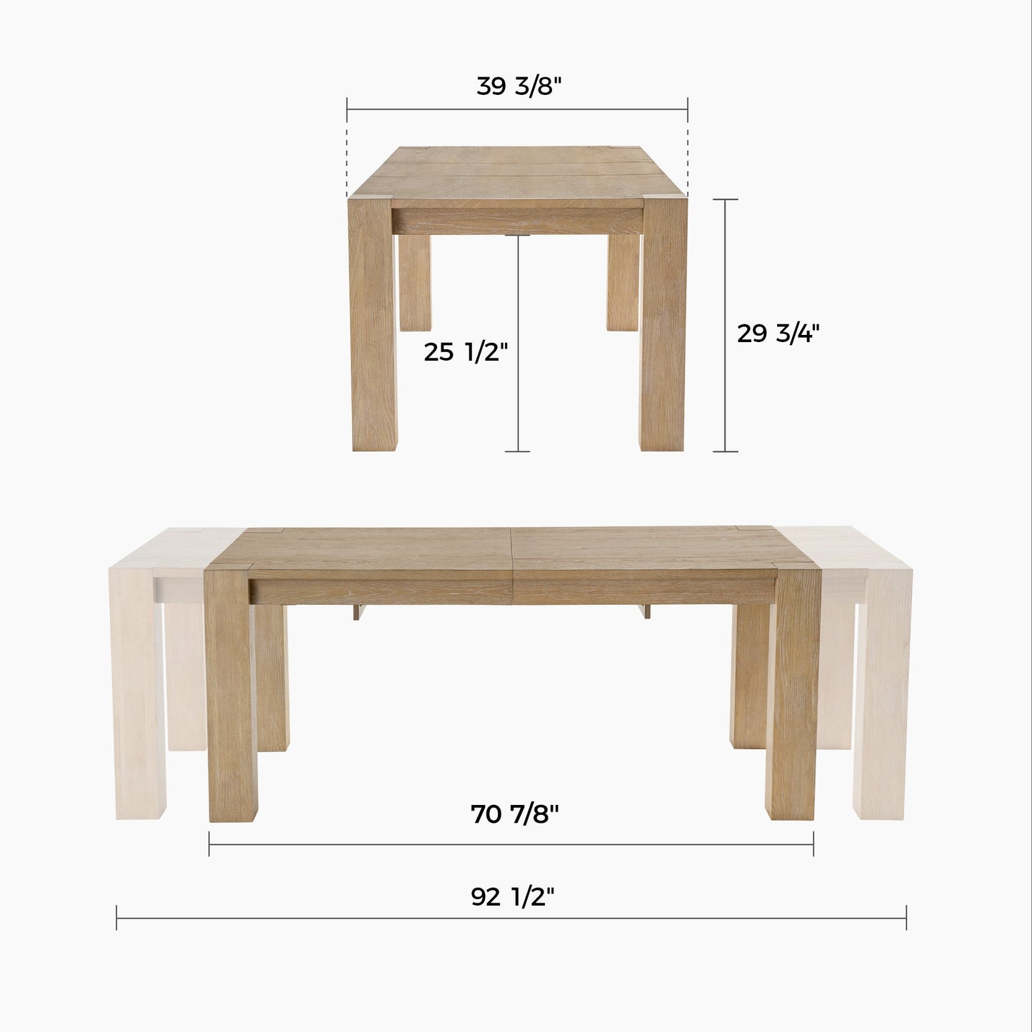 Edora Extendable Dining Table (70.9"--92.5")