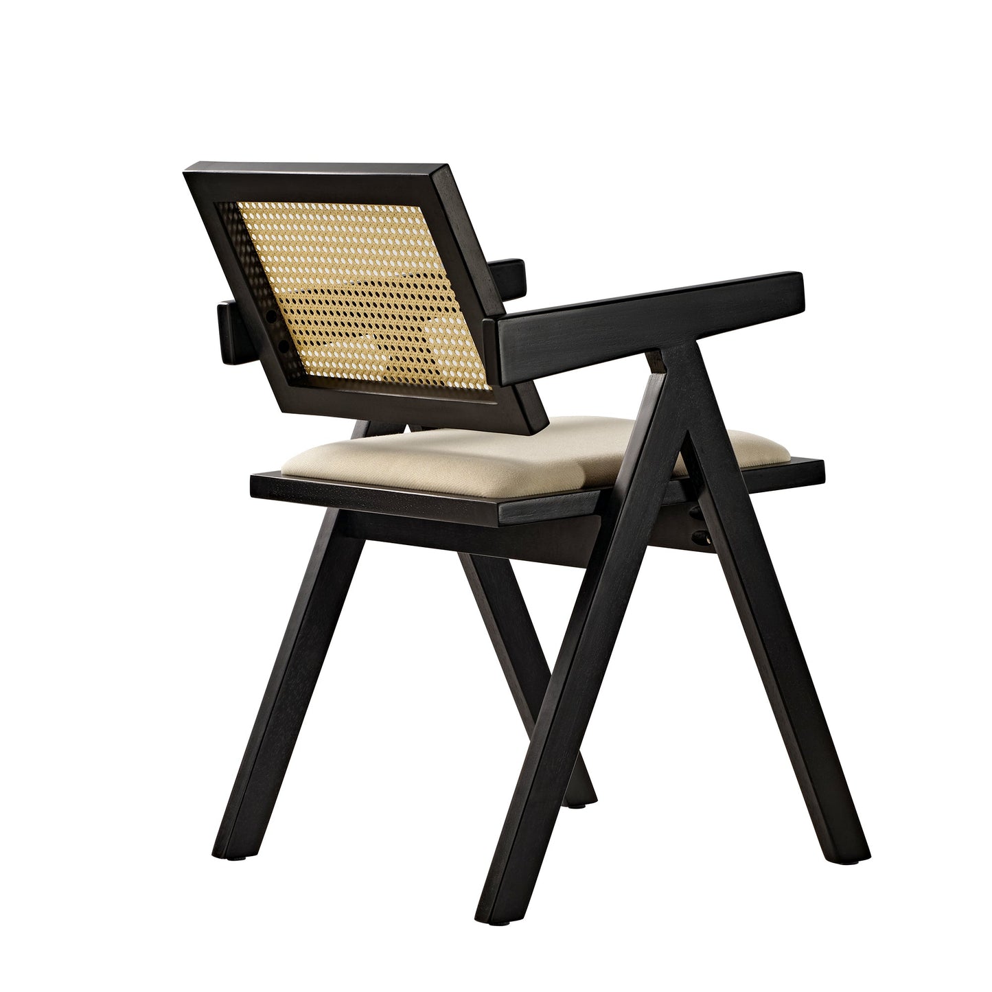 Mila Rattan Dining Chairs Set of 2, Walnut/Black