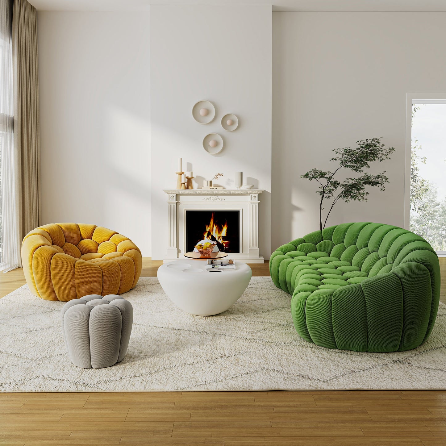 Eureka Ergonomic Living Room Yellow Luca, Modern Accent Chair