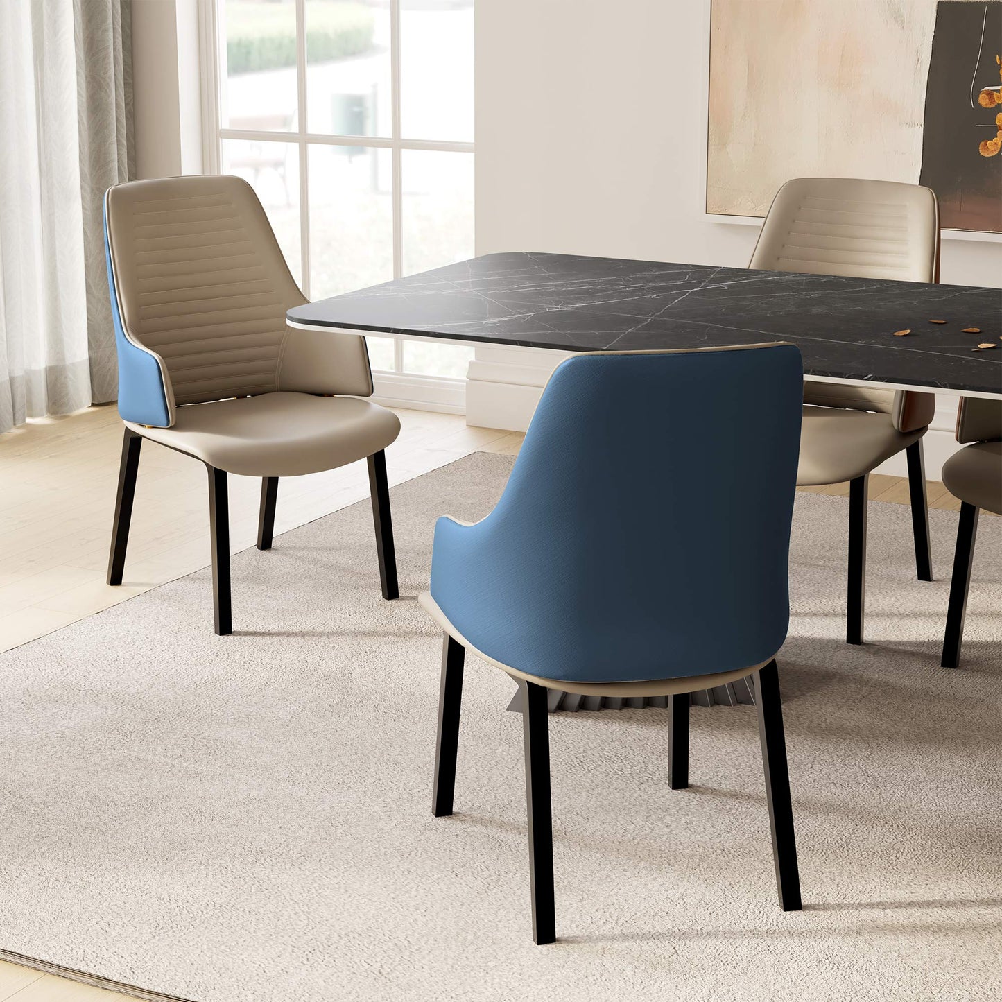 Eureka Ergonomic Dining Room with Elegant Two-tone Dining Chairs Set of 2