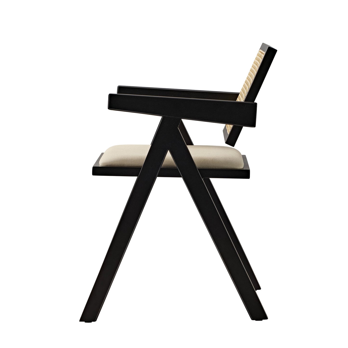 Mila Rattan Dining Chairs Set of 2, Walnut/Black