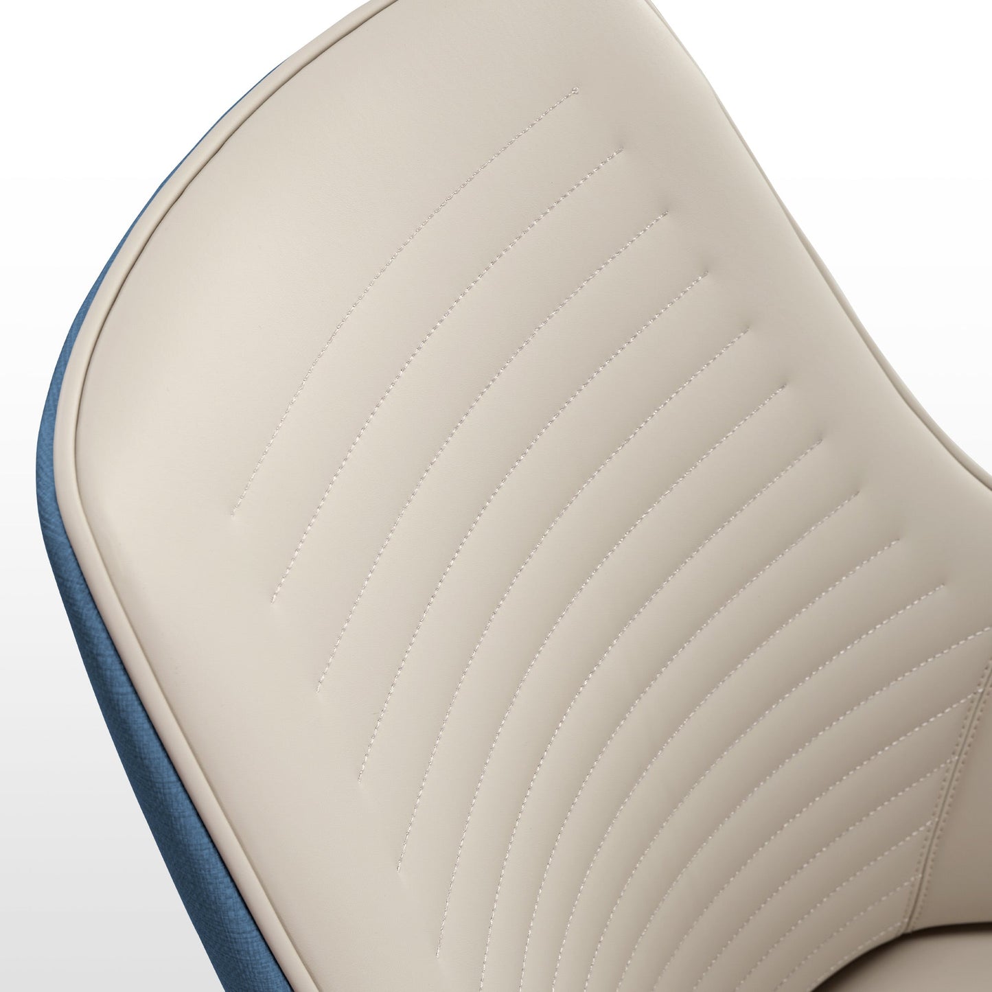 Elegant Two-tone Dining Chairs Set of 2 with Synthetic leather and Exquisite stitching craftsmanship