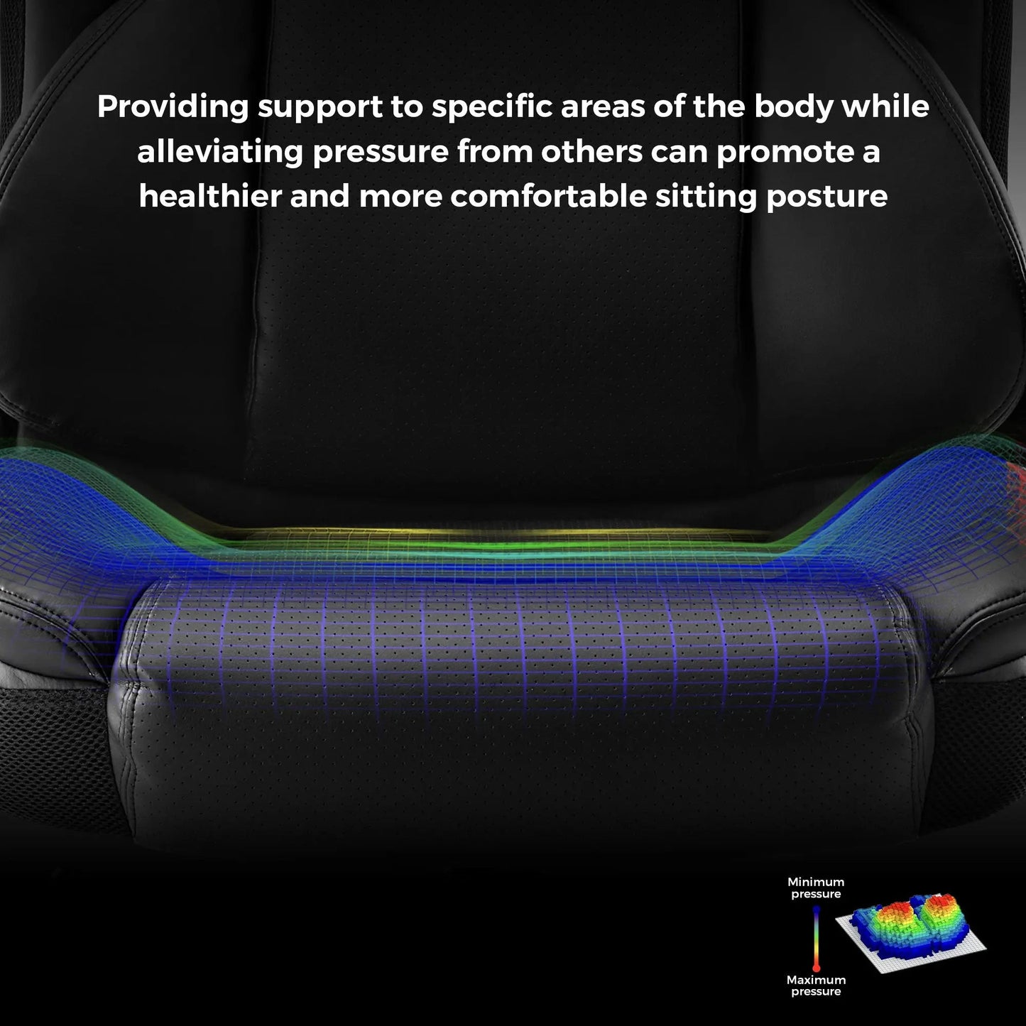 Seat Cushiion Black, XL Office Chair