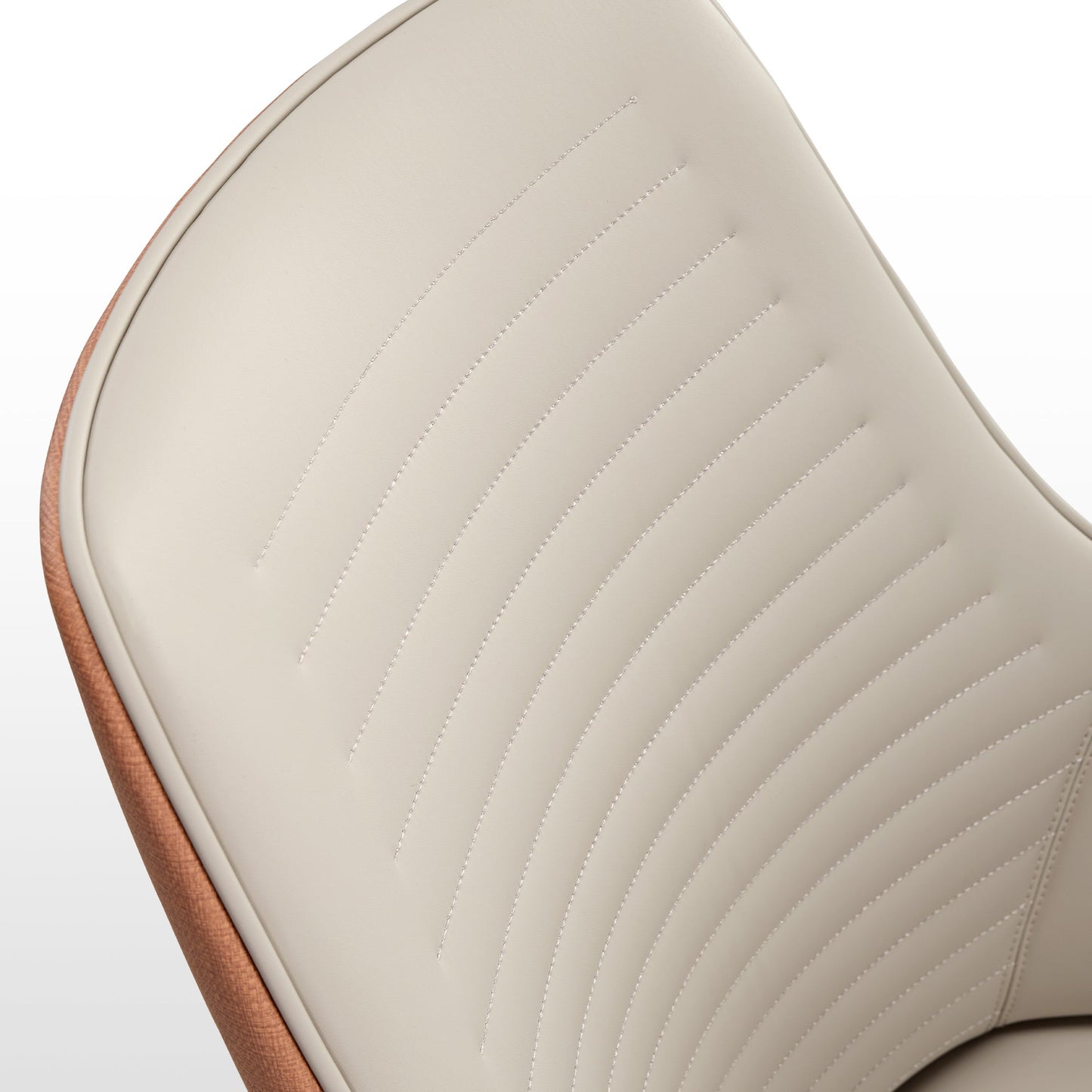 Elegant Two-tone Dining Chairs Set of 2 with Synthetic leather and Exquisite stitching craftsmanship