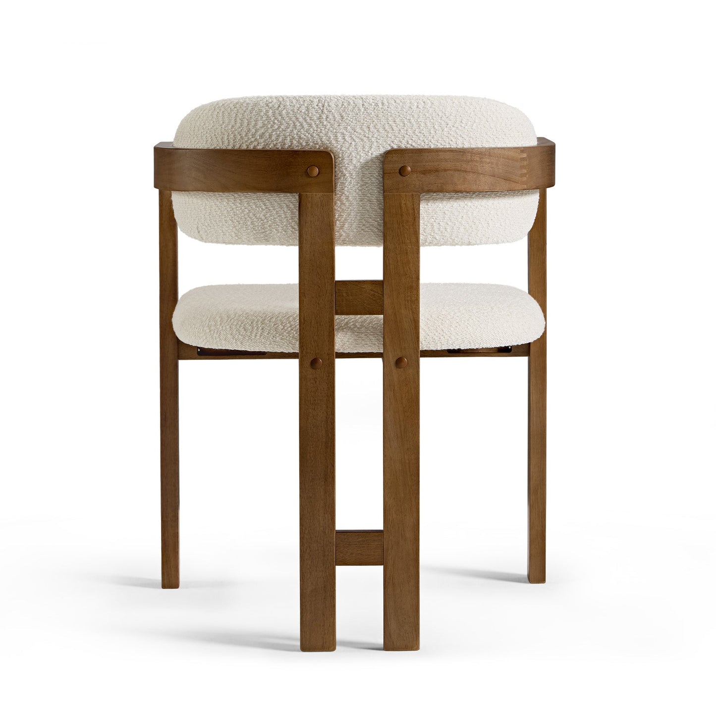 Elle Boucle Dining Chairs Set of 2, Walnut/Black