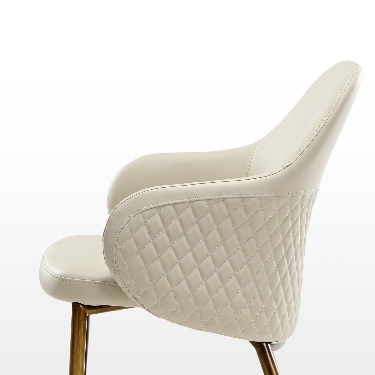 Elegant Sleek Leather Dining Chair Set of 2 with imitation leather fabric and Comfortable backrest curvature