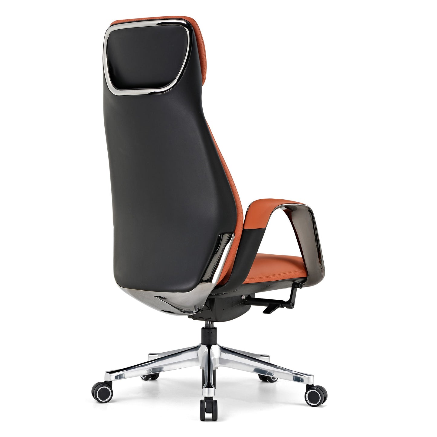 SERENE, Luxury Napa Leather, Executive Office Chair Orange, Rear Angle