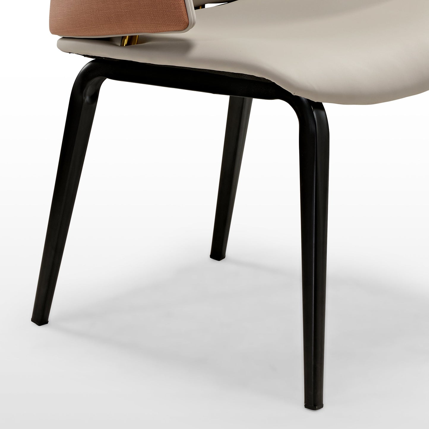 Elegant Two-tone Dining Chairs Set of 2 with Synthetic leather and Fine carbon steel chair legs