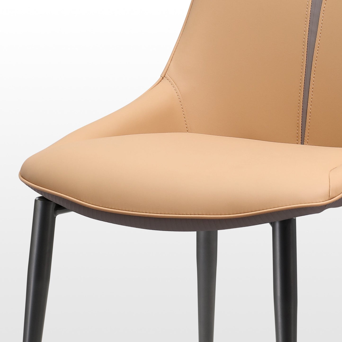 Modern Two-tone Dining Chairs Set of 2 with Pu Leather and Soft cushion