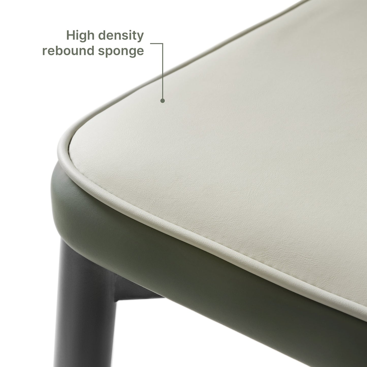 Modern Minimalist Two-tone Dining Chair Set of 2 with PU Leather and High-density sponge
