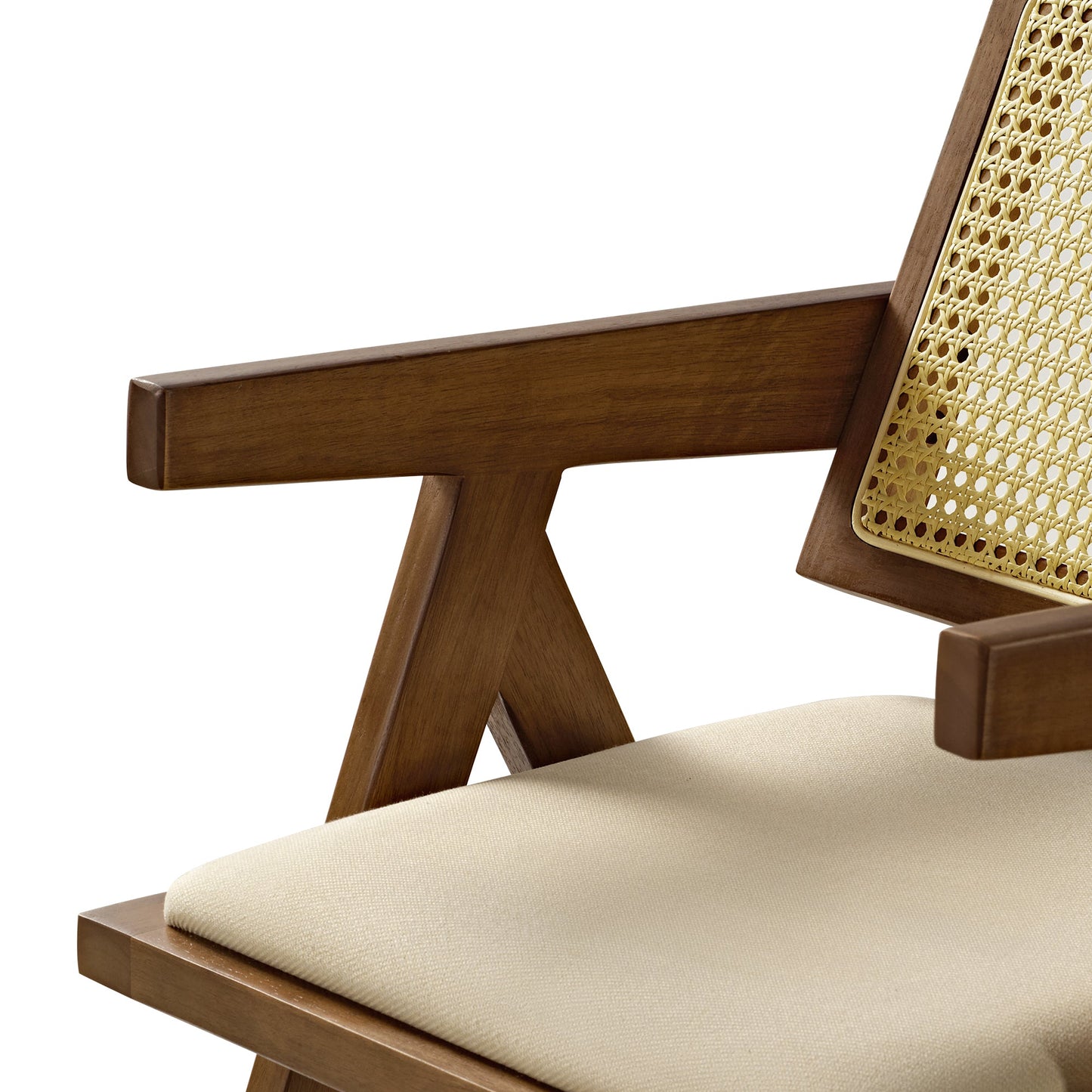 Mila Rattan Dining Chairs Set of 2, Walnut/Black