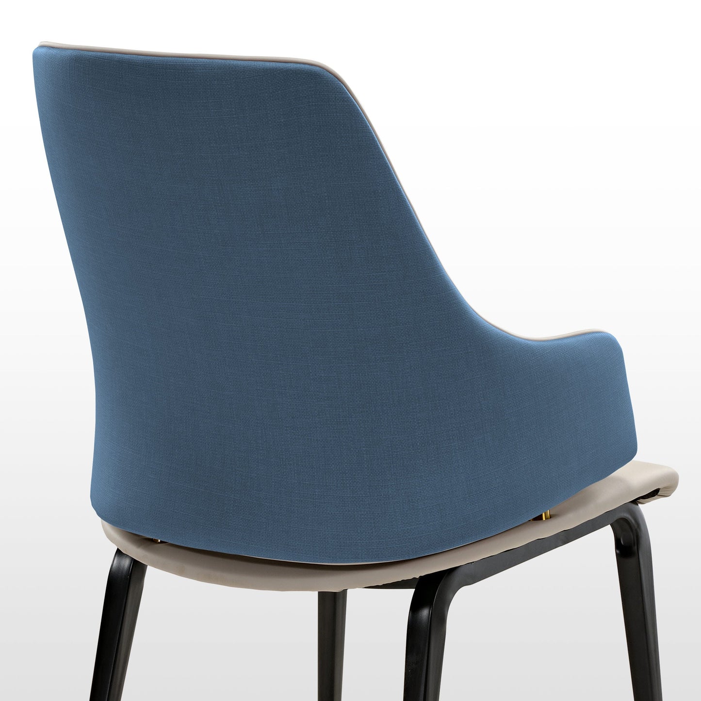 Elegant Two-tone Dining Chairs Set of 2 with Synthetic leather and Comfortable fabric