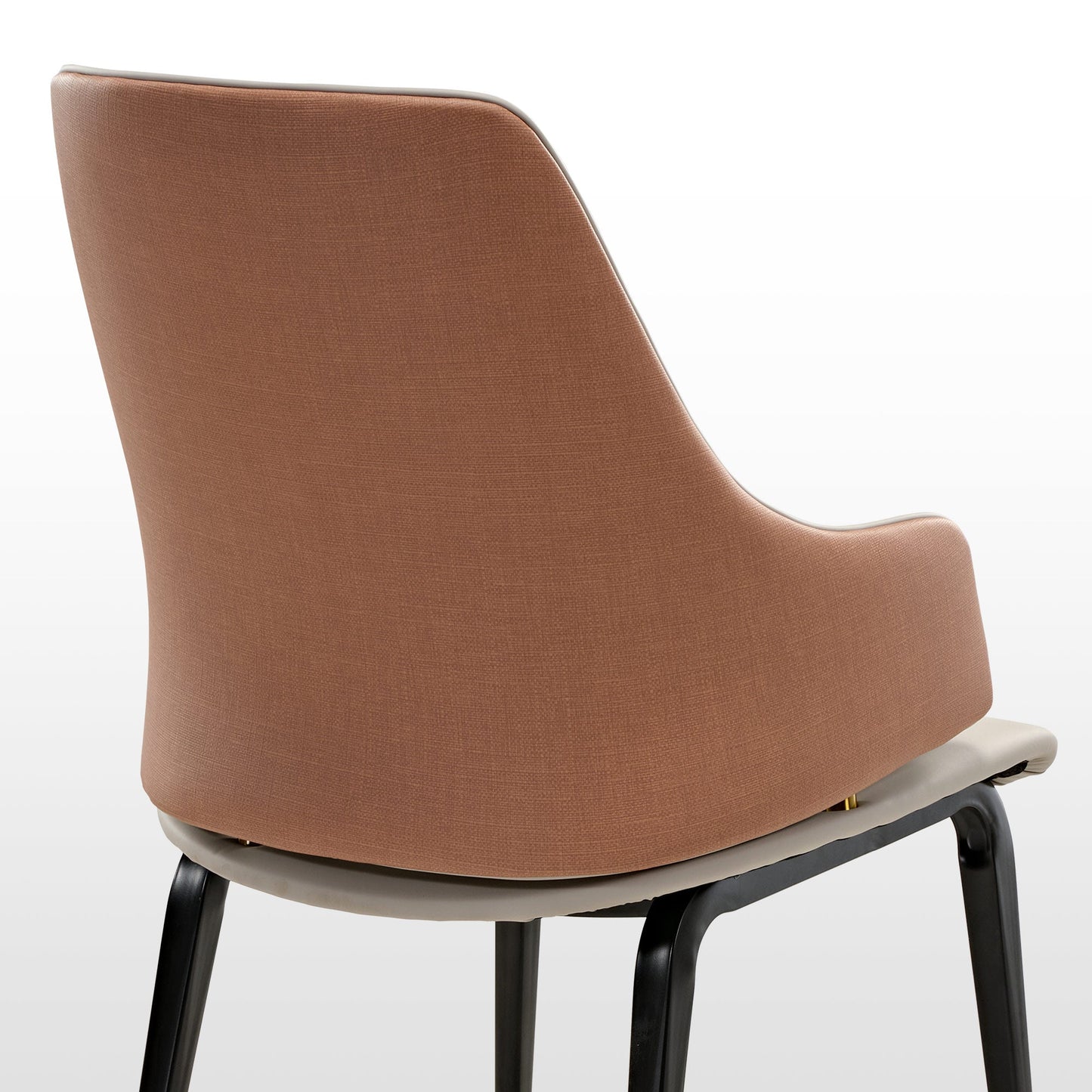 Elegant Two-tone Dining Chairs Set of 2 with Synthetic leather and Soft and delicate touch on the back