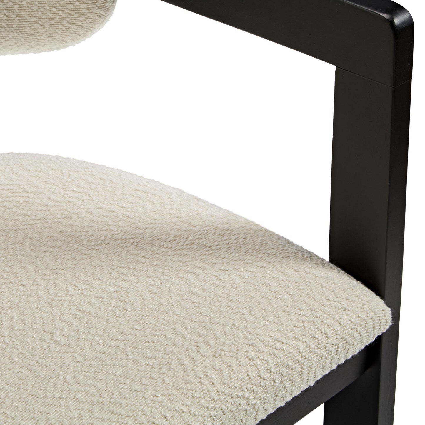 Elle Boucle Dining Chairs Set of 2, Walnut/Black