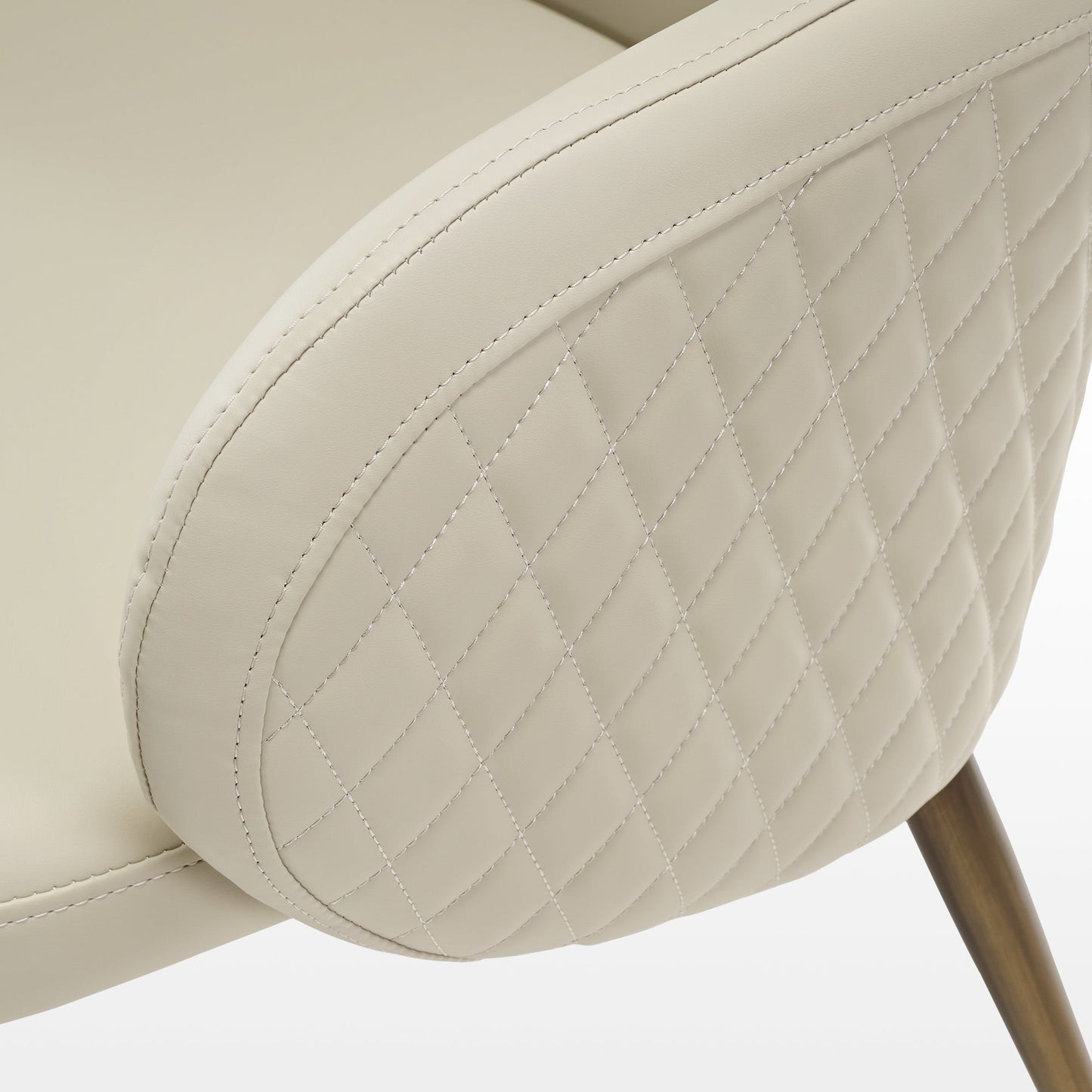 Elegant Sleek Leather Dining Chair Set of 2 with imitation leather fabric and Rounded armrests