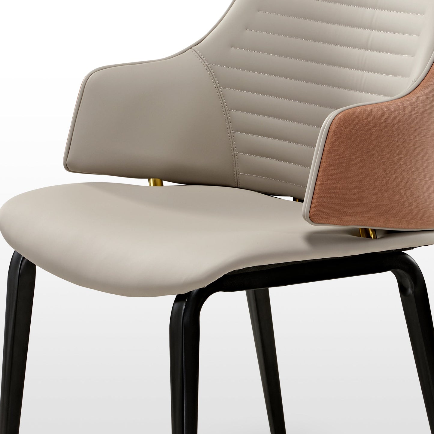 Elegant Two-tone Dining Chairs Set of 2 with Synthetic leather and Comfortable cushion design