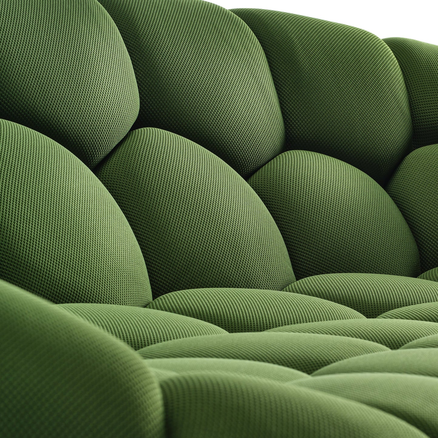 Luca, Modern 3-Seater Sofa, Green Three-Dimensional Honeycomb Fabric