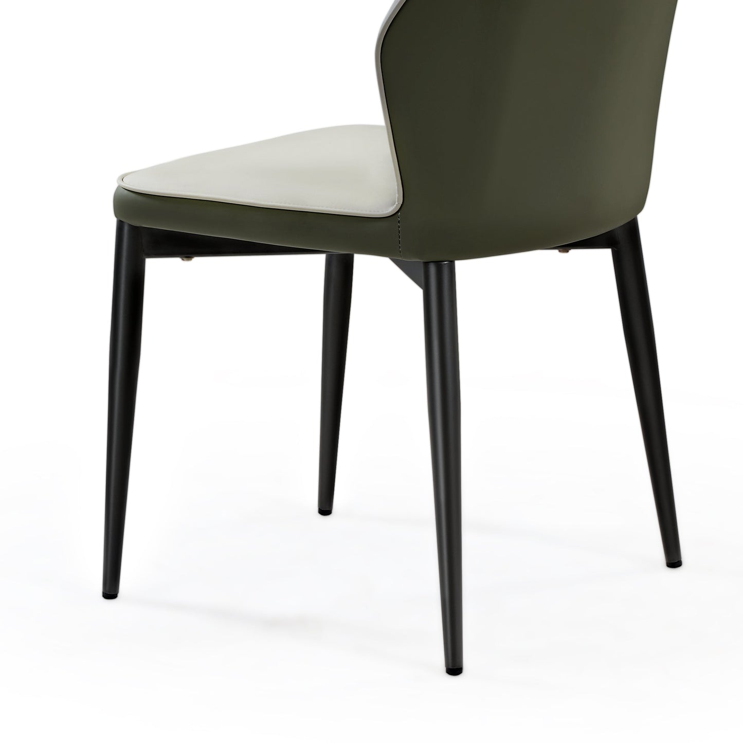 Modern Minimalist Two-tone Dining Chair Set of 2 with PU Leather and Strong support chair legs