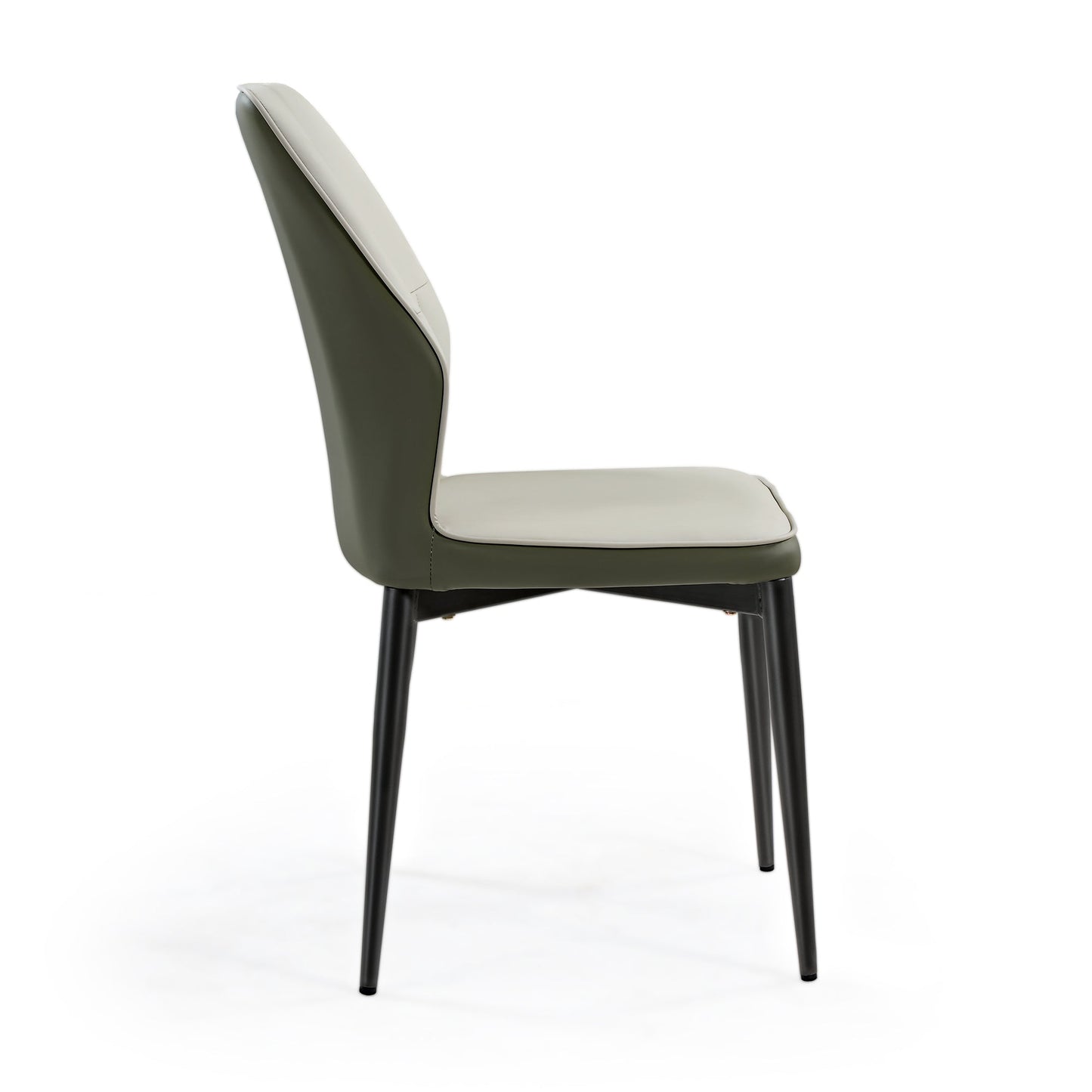 Modern Minimalist Two-tone Dining Chair Set of 2 with PU Leather side