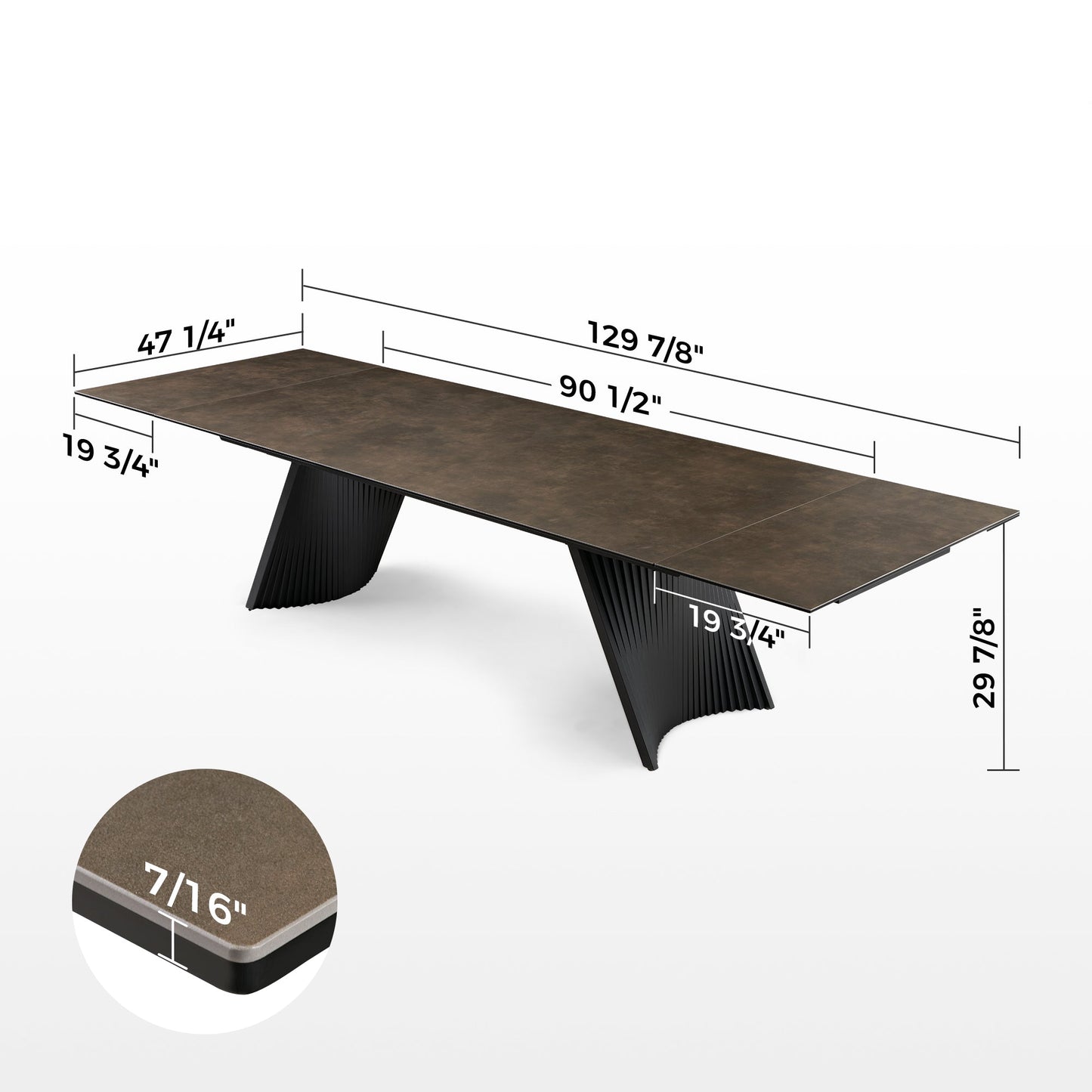Charlotte Extendable Dining Table (90"--130")