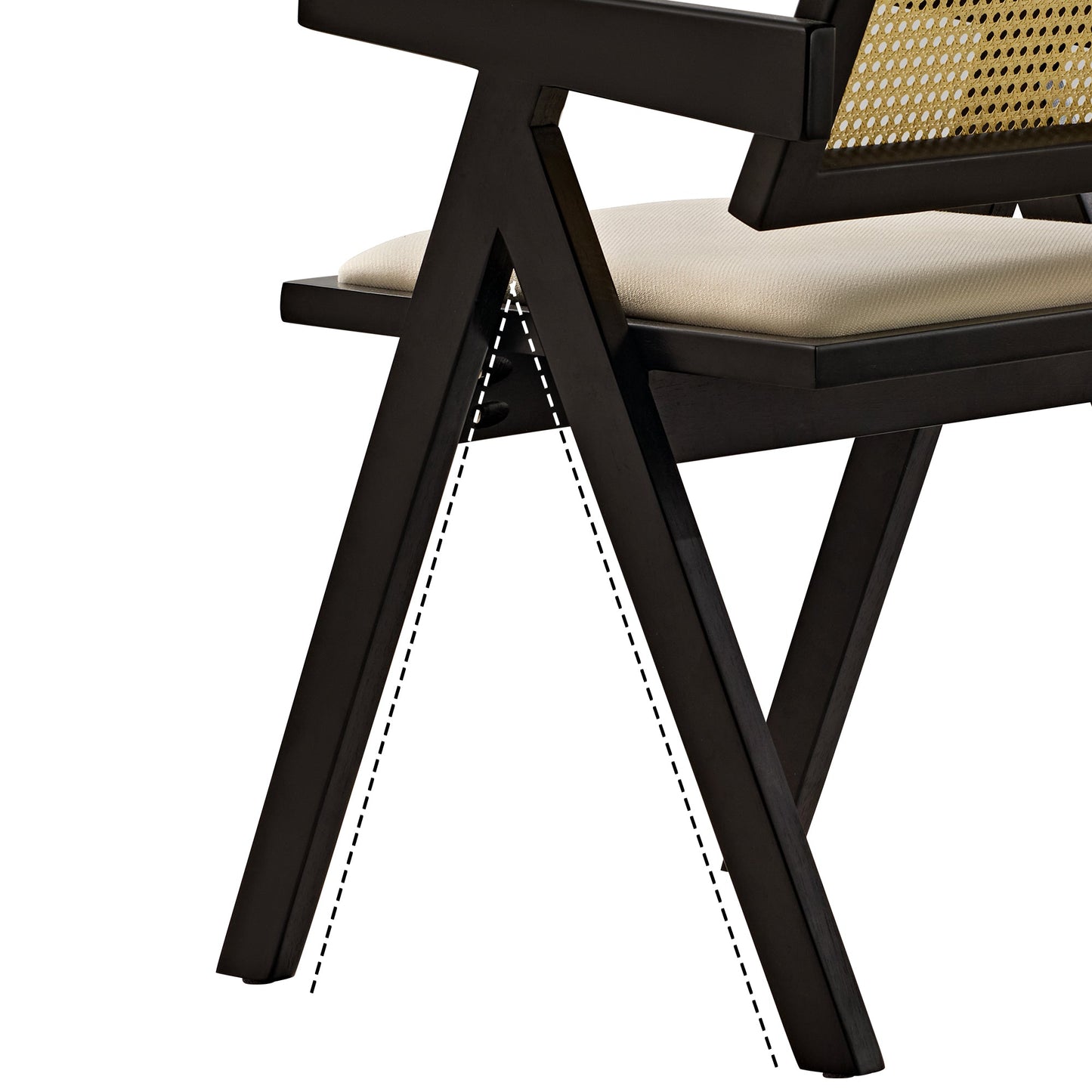Mila Rattan Dining Chairs Set of 2, Walnut/Black
