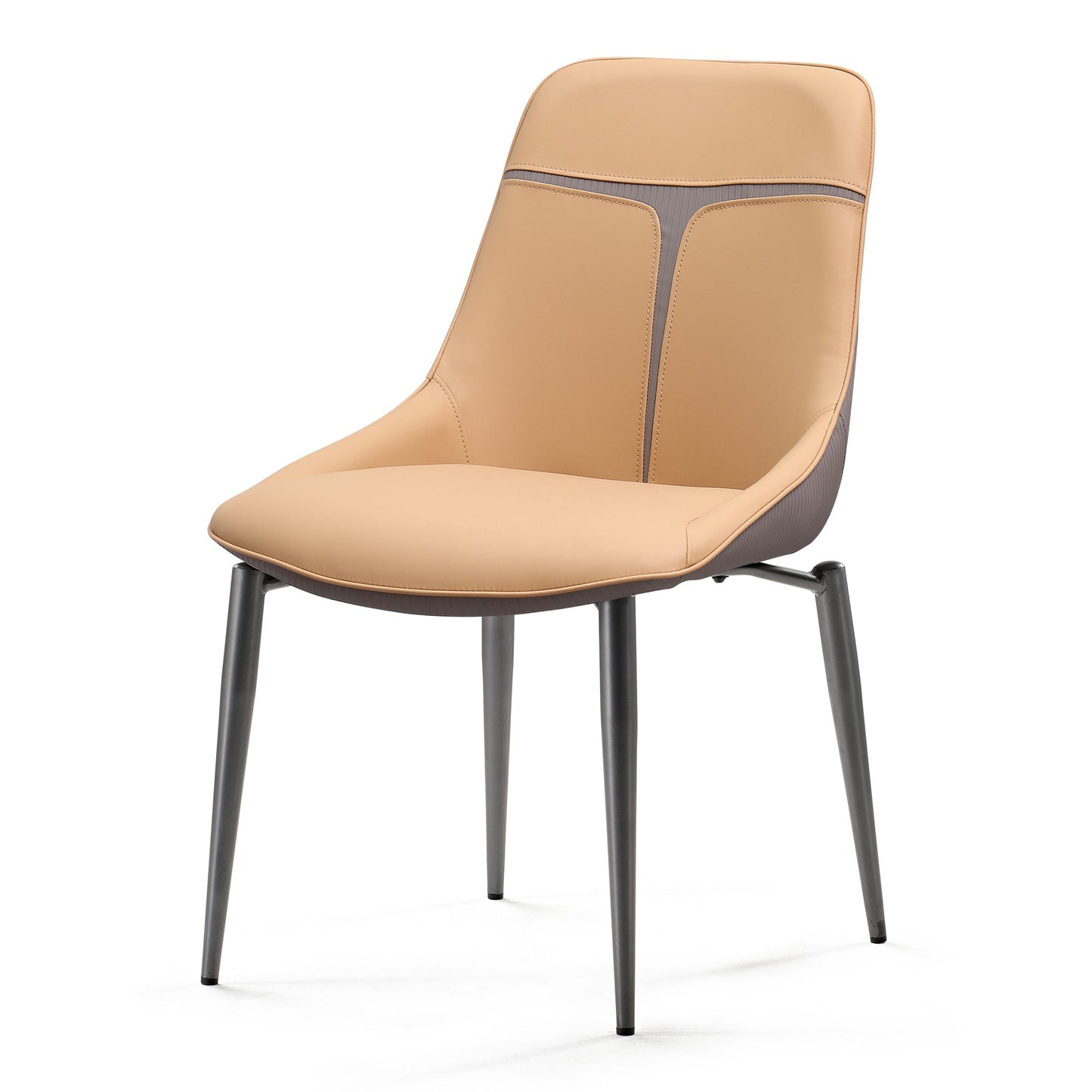Eureka Ergonomic Yellow Dining Chairs with Leather Cushion Set of 2
