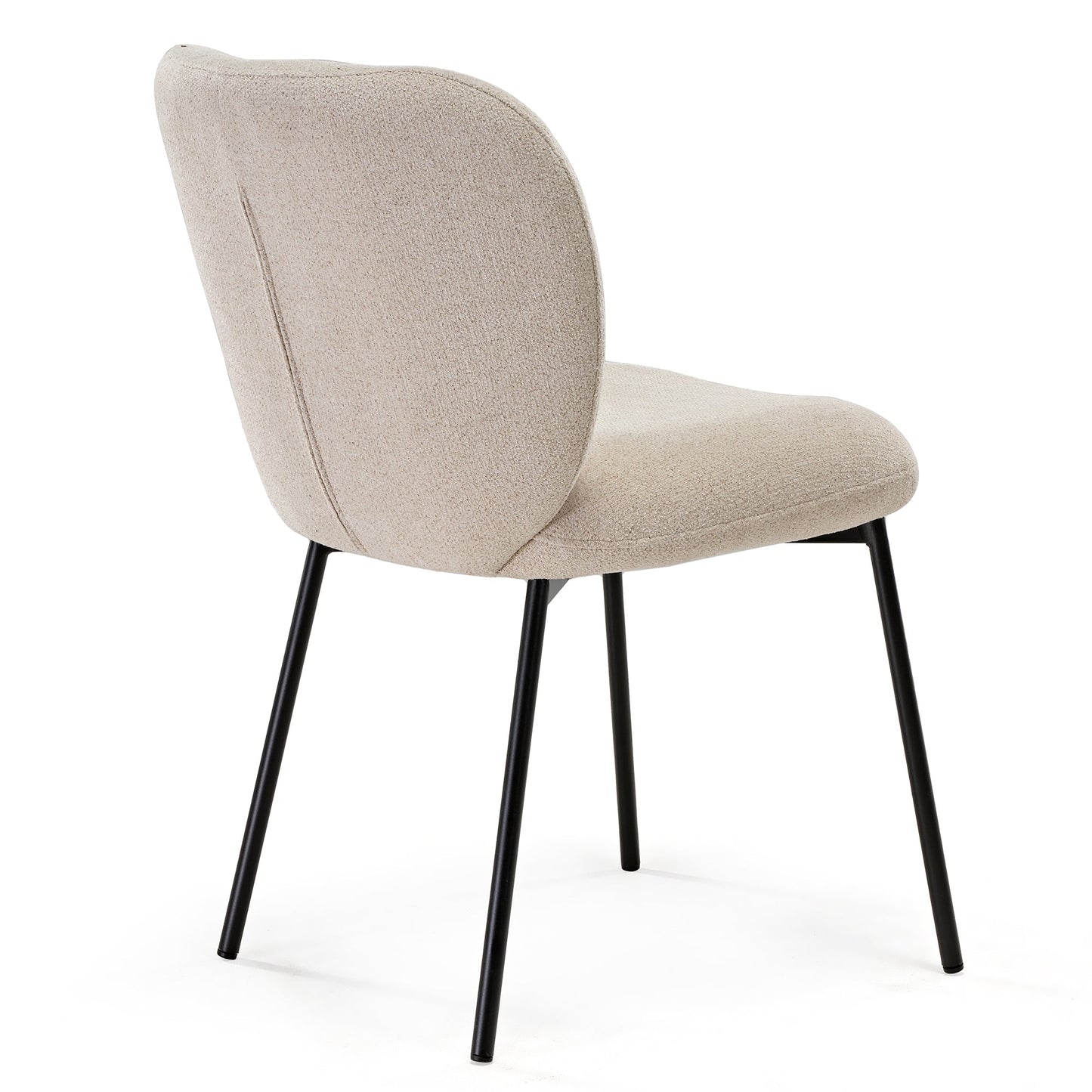 Simple Unique Dining Chair Set of 2 with Cotton and linen fabrics, Off-White