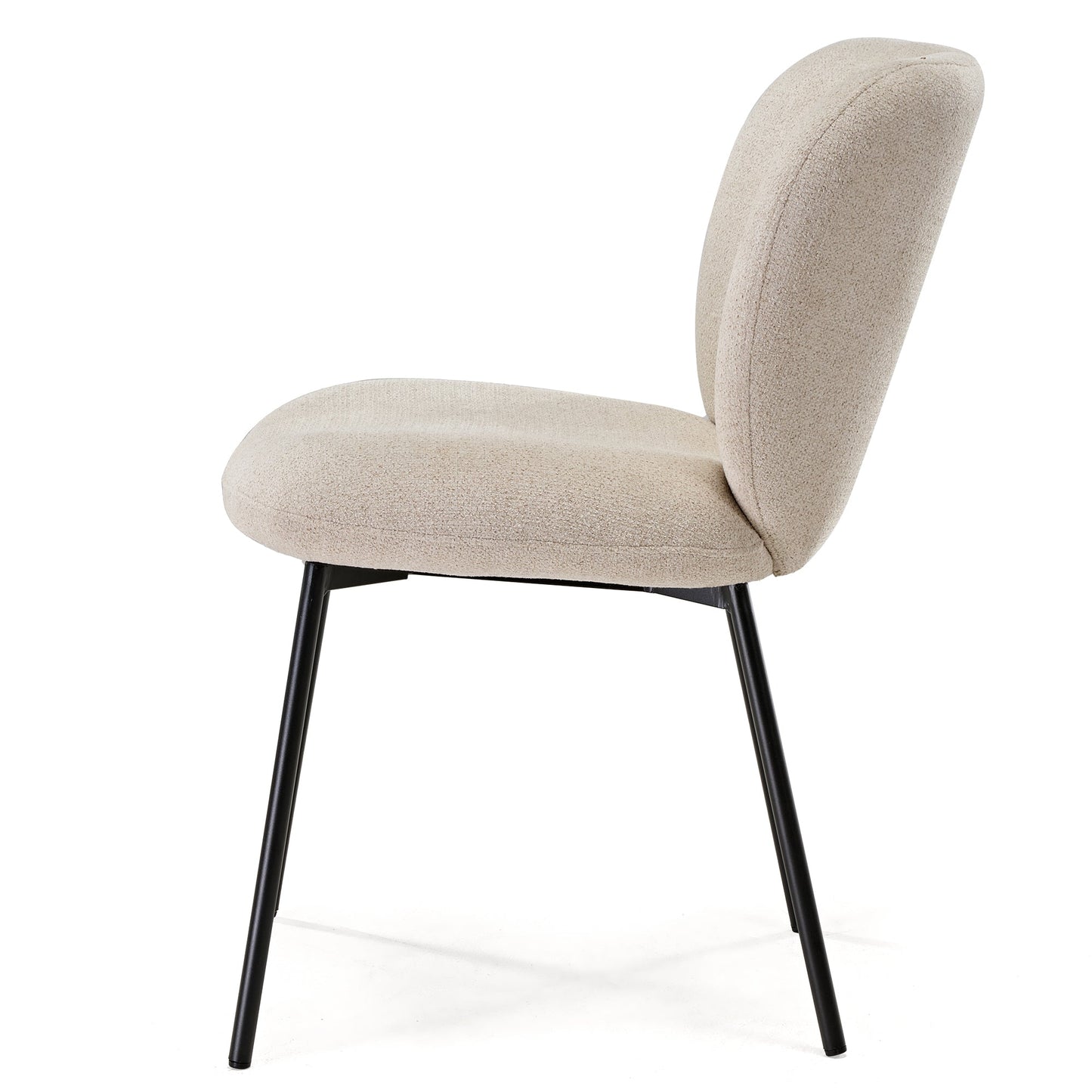 Simple Unique Dining Chair Set of 2 with Cotton and linen fabrics side