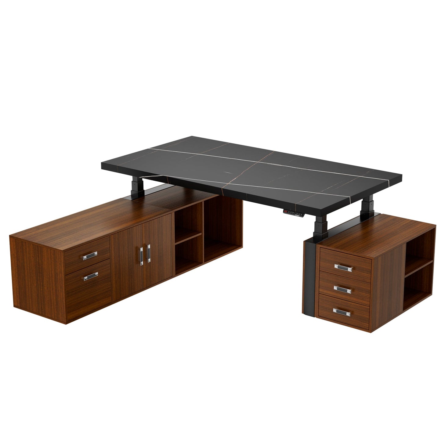 Zen Pro Executive Standing Desk (86"x39") With Cabinets