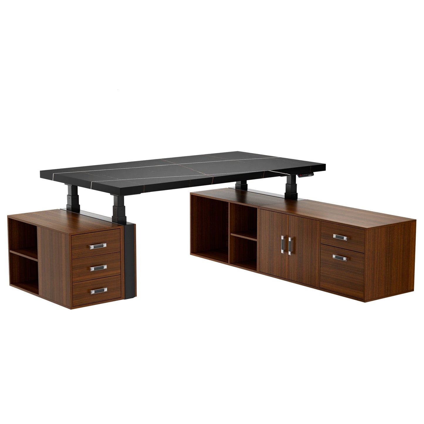 Zen Pro Executive Standing Desk (86"x39") With Cabinets