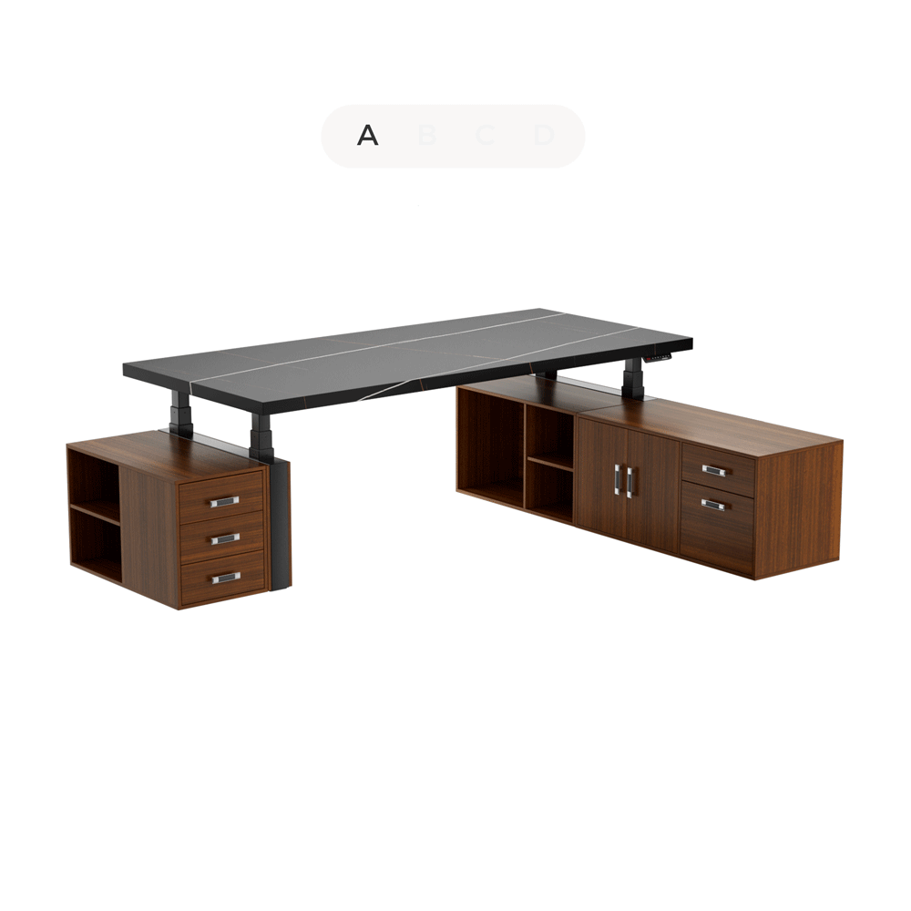 Zen Pro Executive Standing Desk (86"x39") With Cabinets