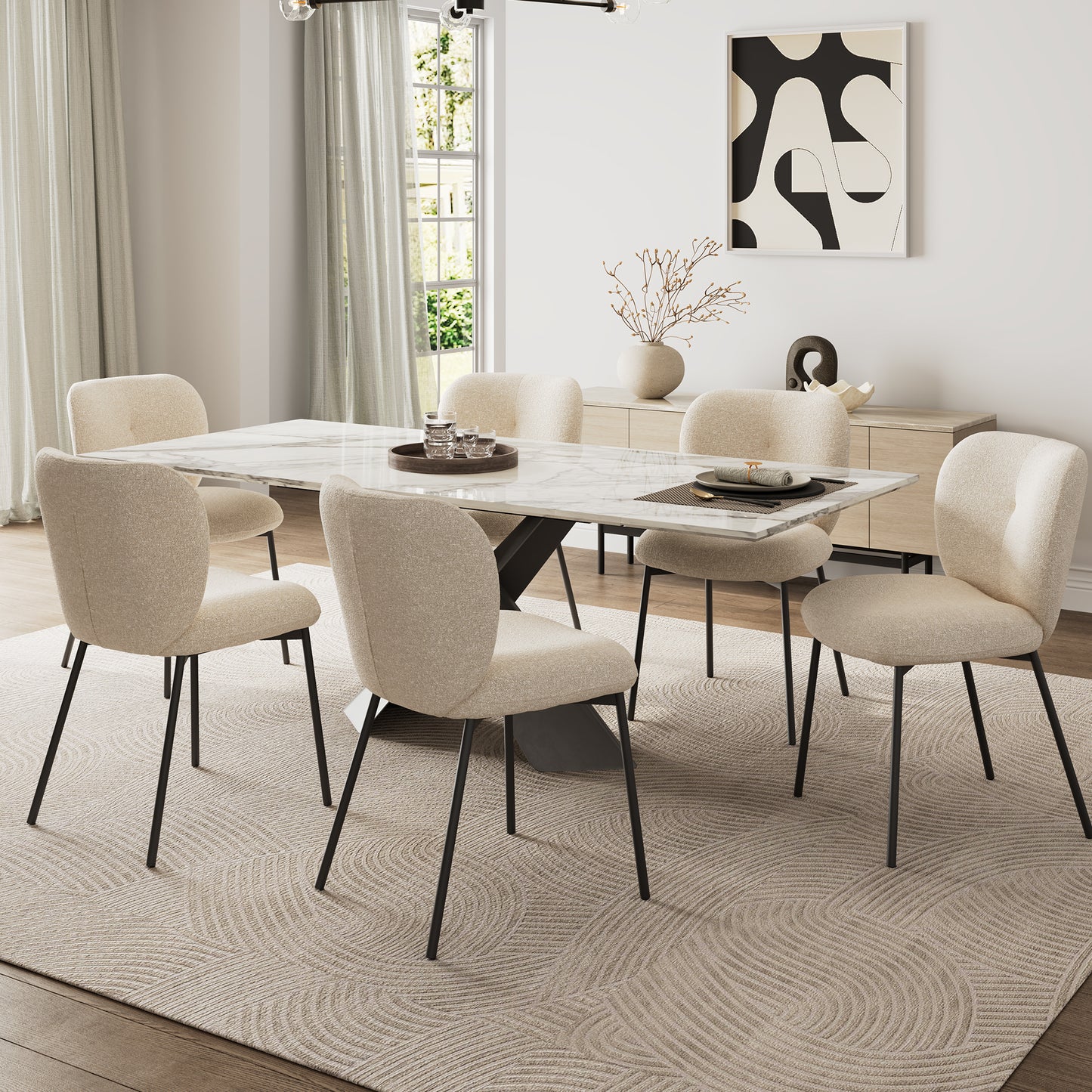 Sage, Upholstered Kitchen Dining Side Chairs, Set of 2_Scene Diagram