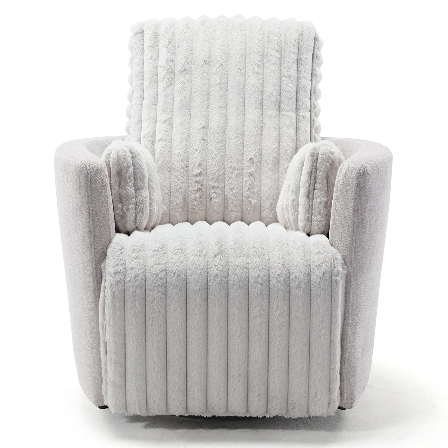Lucia, Swivel Rocking Manual Recliner Using Faux Mink Fabric