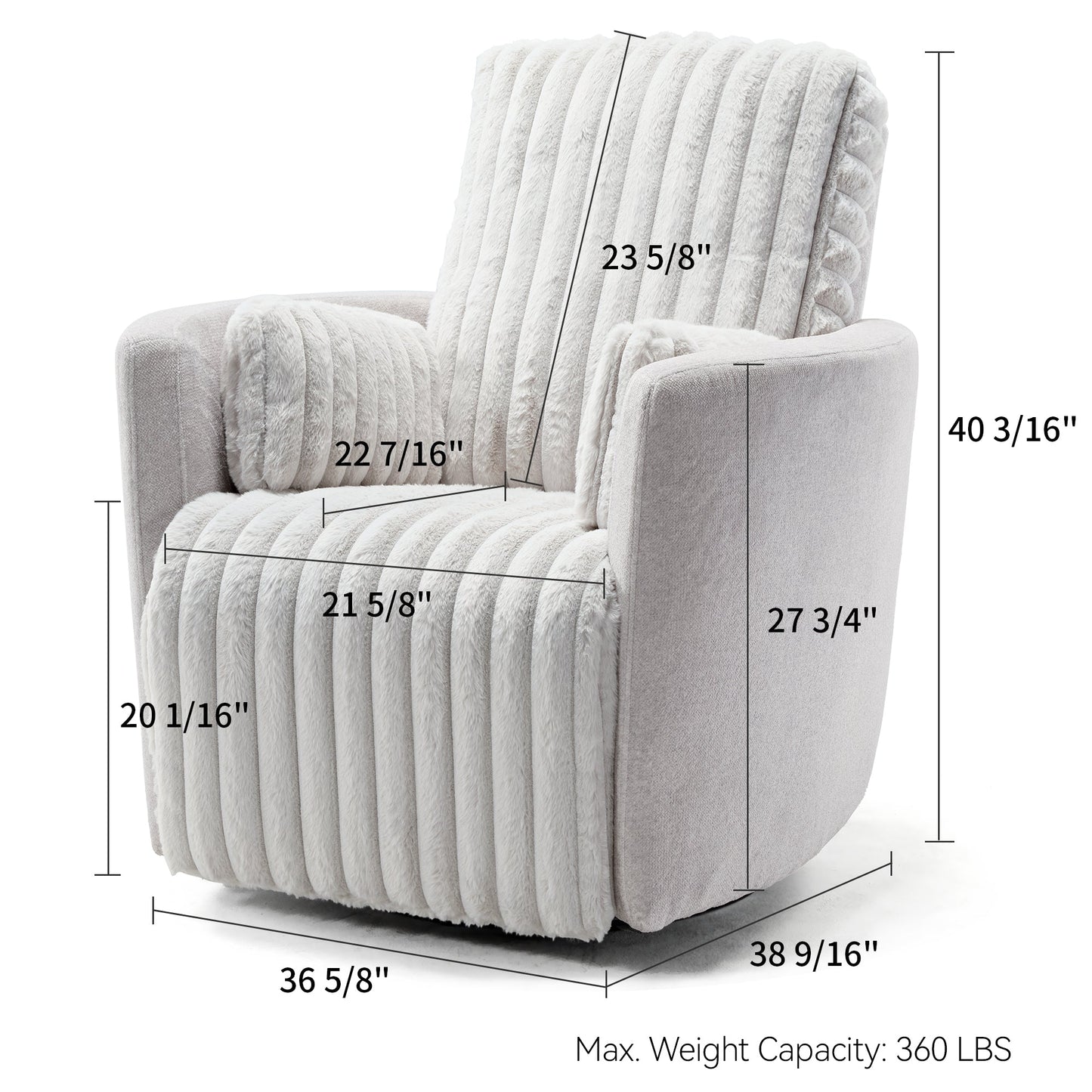 Lucia,Swivel Rocking Manual Recliner Product Dimensions