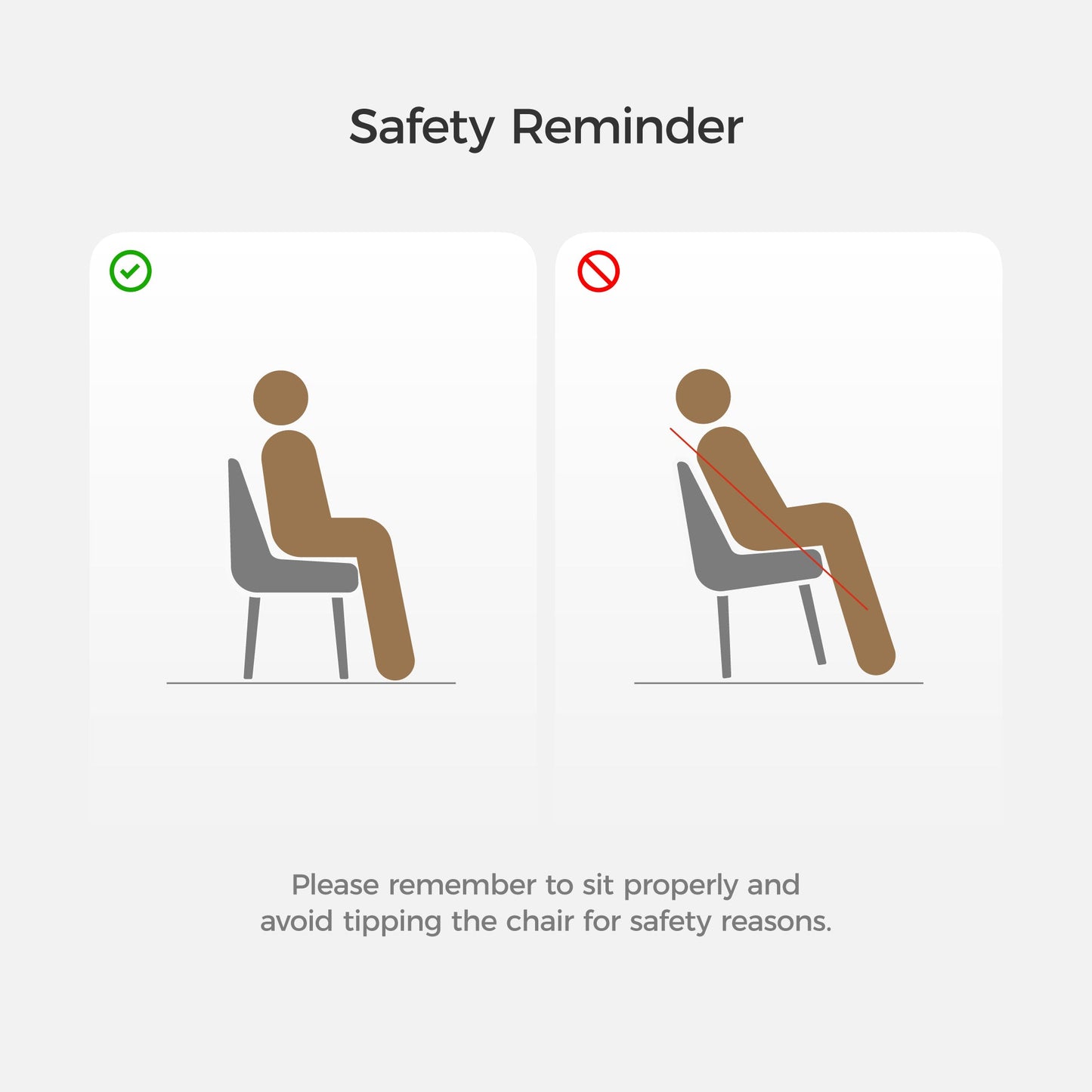 Modern Two-tone Dining Chairs Set of 2 Safety Reminder