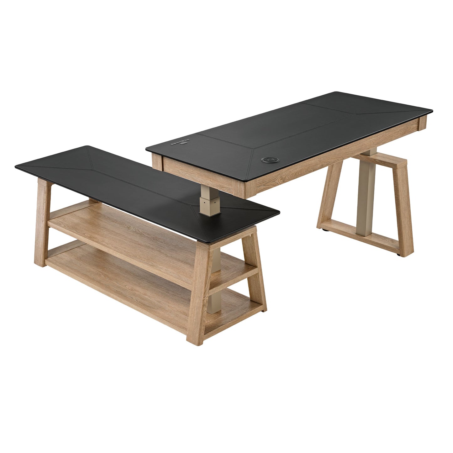 Eureka Ark EX 60'' L Shape Executive Standing Desk with Storage Shelf 