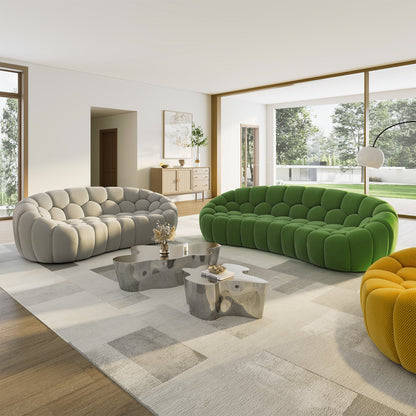 Eureka Ergonomic Living Room Luca, Modern 3-Seater Sofa, Green