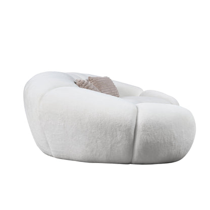Adele, 141" Modern Curved Sofa Imitated Polar Bear Fabric