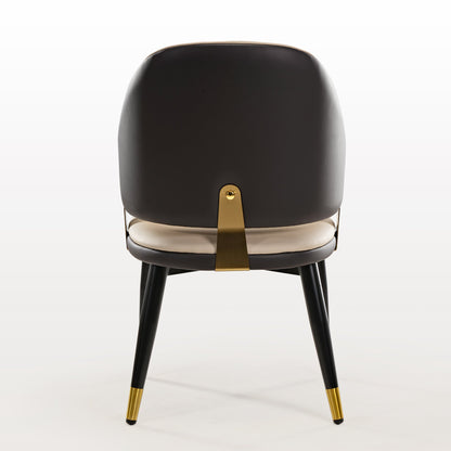 Modern Synthetic Leather Dining Chairs Set of 2  using Synthetic leather back