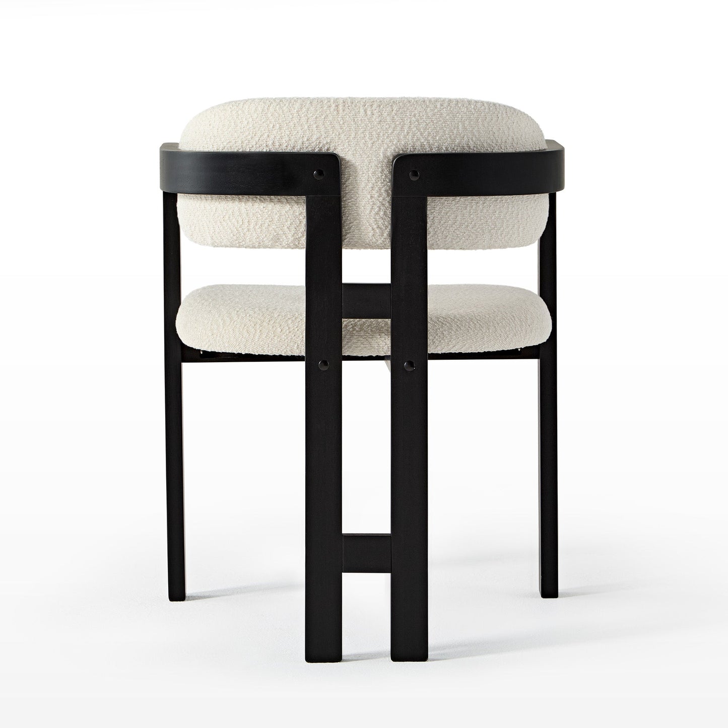 Elle Boucle Dining Chairs Set of 2, Walnut/Black