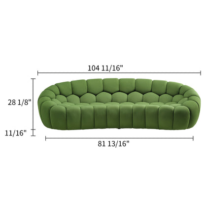 Luca, Modern 3-Seater Sofa, Green Dimensions