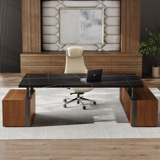Zen Pro Executive Standing Desk (86"x39") With Cabinets