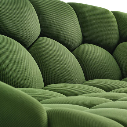 Luca, Modern 3-Seater Sofa, Green Three-Dimensional Honeycomb Fabric