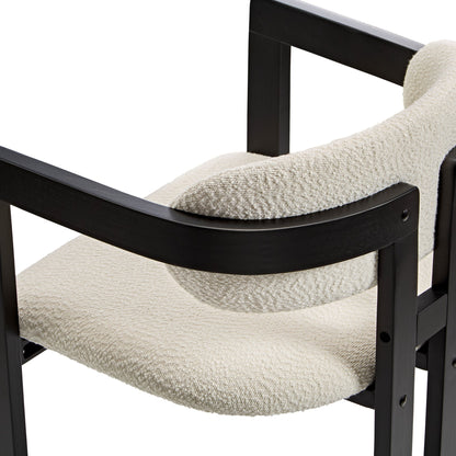 Elle Boucle Dining Chairs Set of 2, Walnut/Black