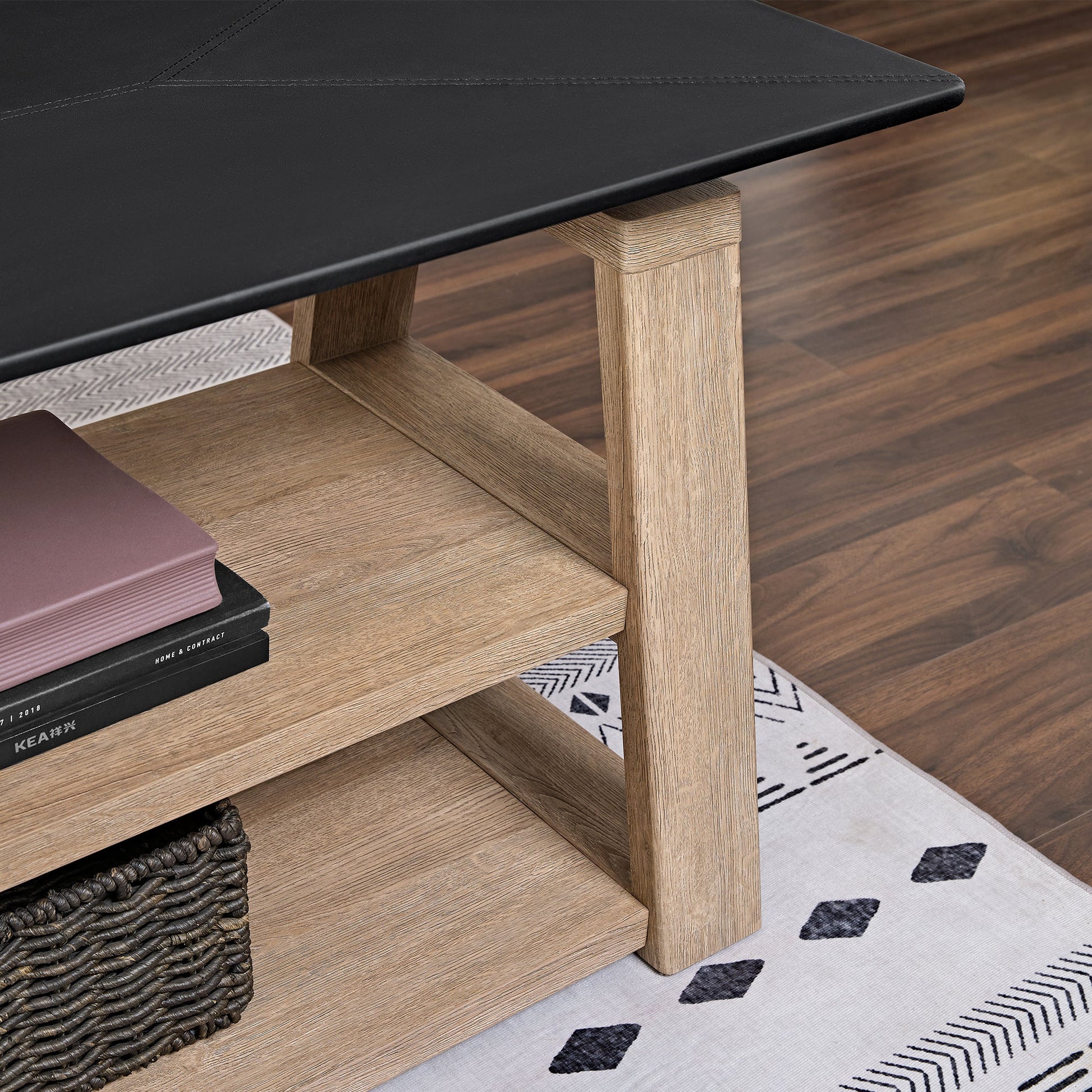 Eureka Ark EX 60'' L Shape Executive Standing Desk with Storage Shelf 