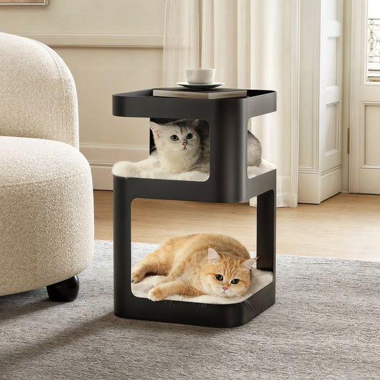 Eureka Ergonomic 13.98" 3-Tier Cat Tower & Side Table,Black